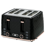 Toaster With 4 Slot, 7 Browning Levels, 1600w  Honeycomb | One Size | Black
