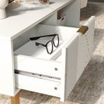 HOMCOM Coffee Table, Living Room Table With Drawer And Open Shelves
