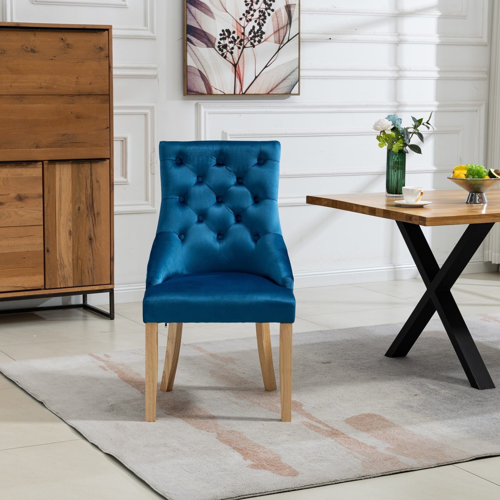 Set Of 2 Ravenna Velvet Dining Chairs | Blue