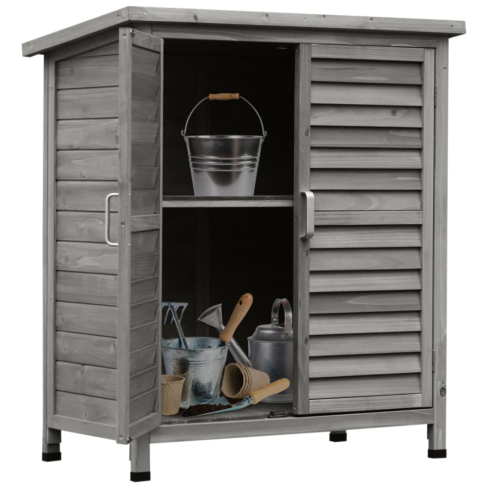 Garden Storage Shed Solid Fir Wood Garage Organisation