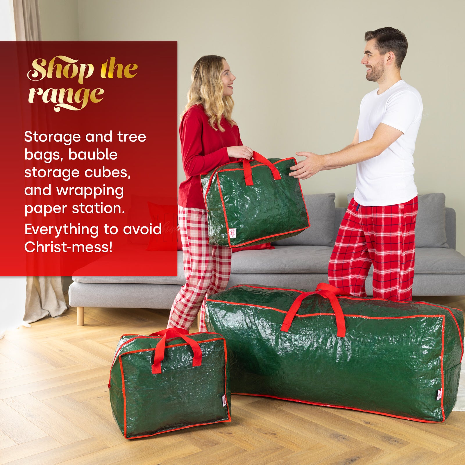 Durable Christmas Tree Storage Bag Green Holder For 7ft Trees