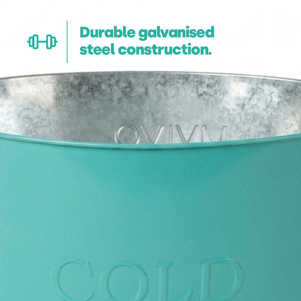 Galvanised Steel Drinks Bucket | Turquoise