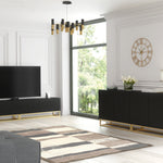 Ripple Duo Tv Unit 200cm - Fluted Design | Black