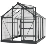 Polycarbonate Walk-in Greenhouse 6x10ft | Gray