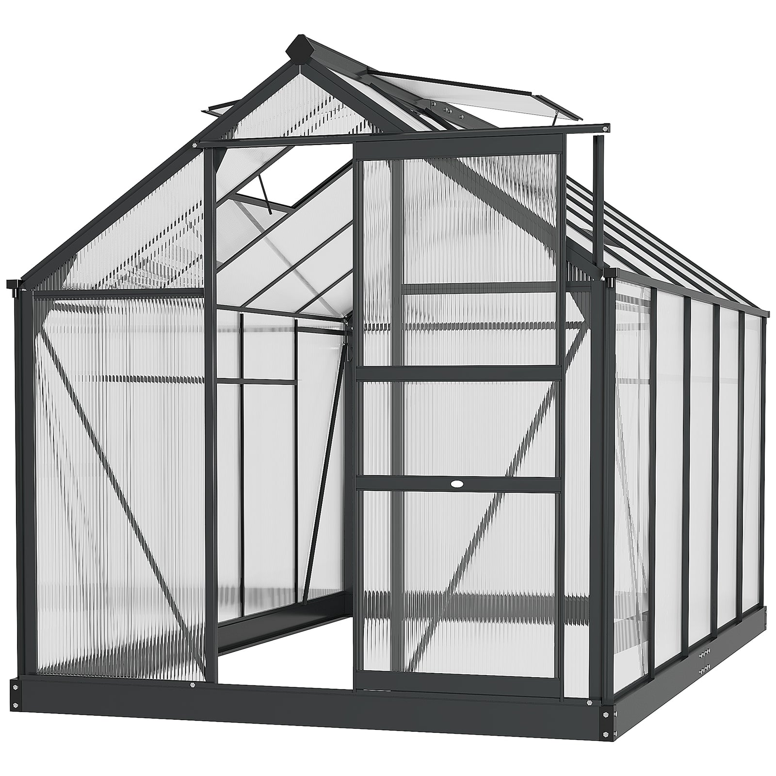 Polycarbonate Walk-in Greenhouse 6x10ft | Gray