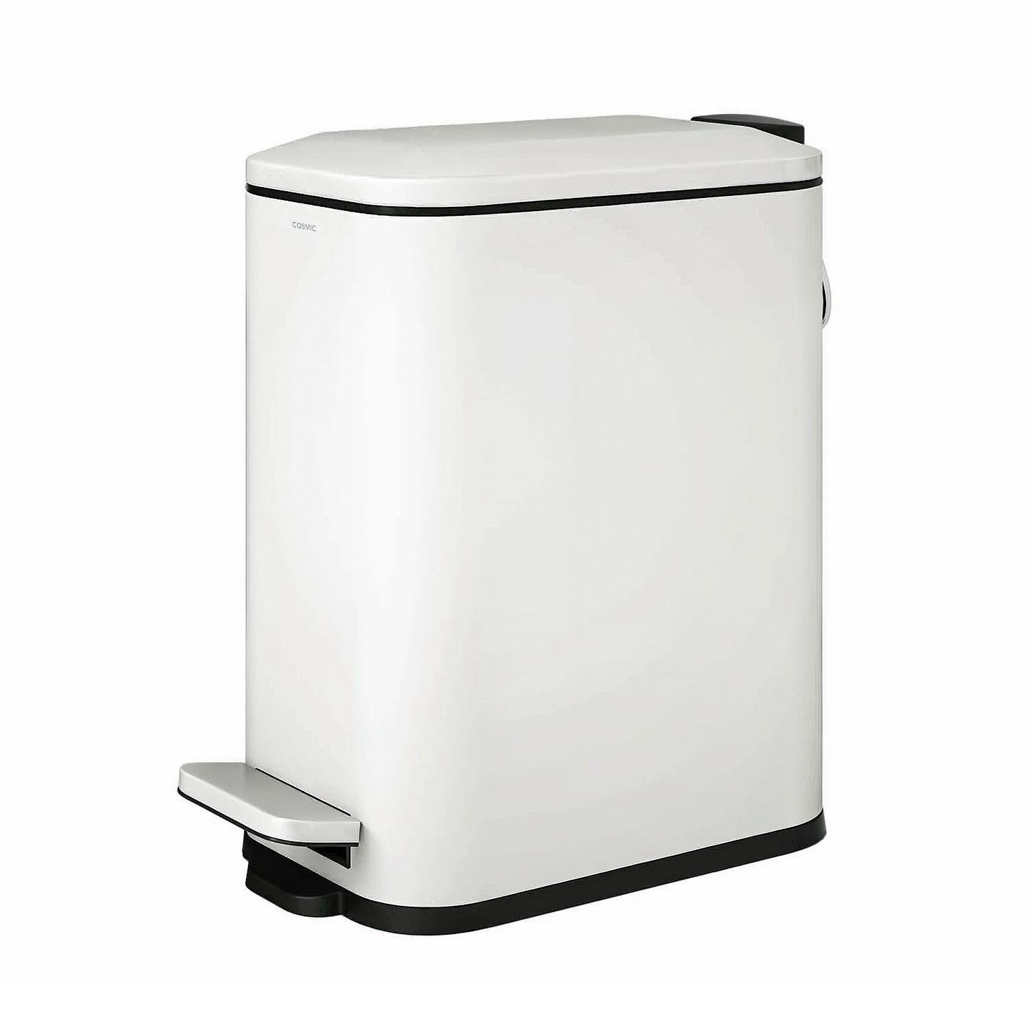Bathroom Bin 5l, Slim Pedal, Removable Bucket White Essentials Collection