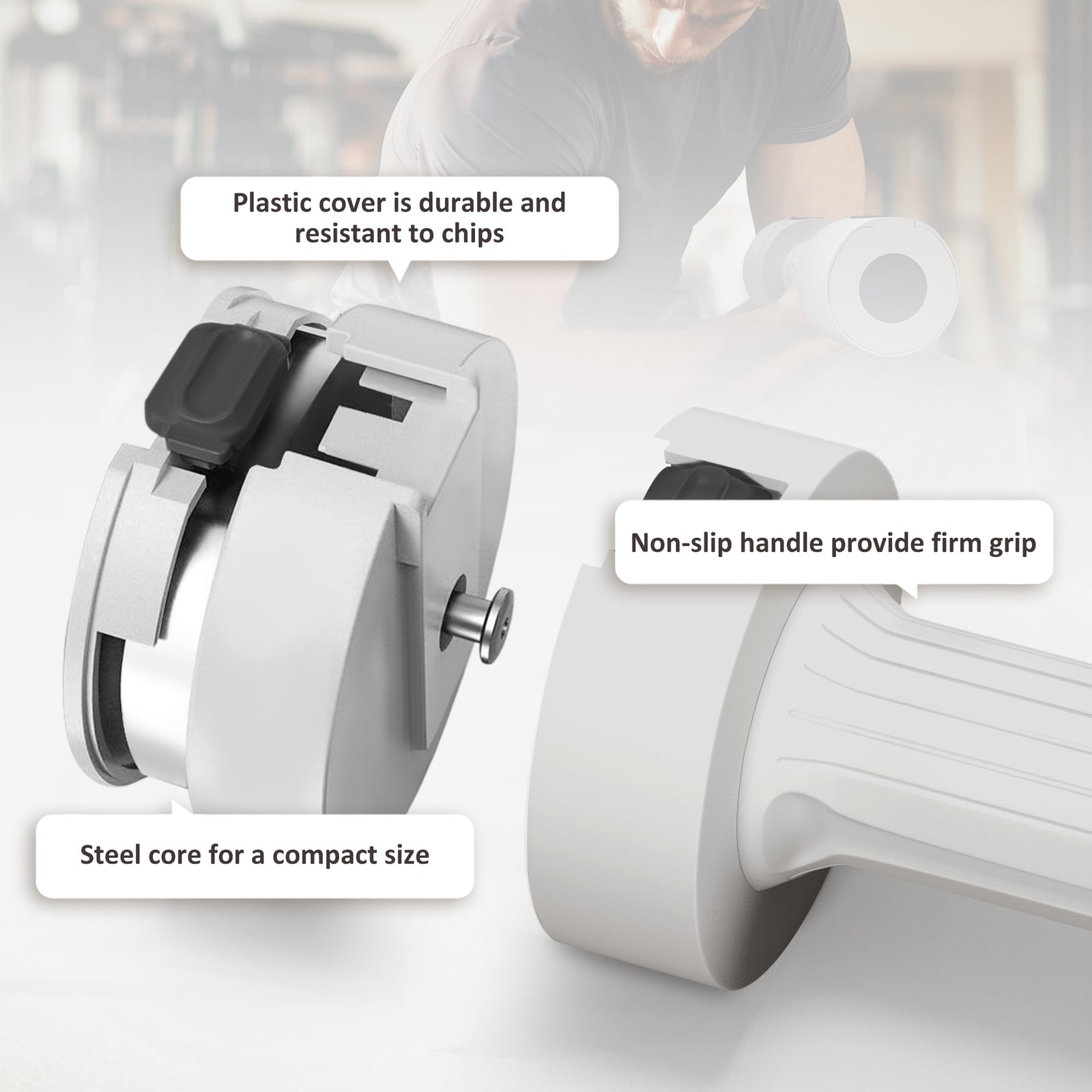 Adjustable Dumbbells Set Fast Adjust And Compact | White