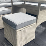 Stylish York 8-seater Grey Rattan Corner Sofa Dining Set For Outdoor Entertaining | Grey