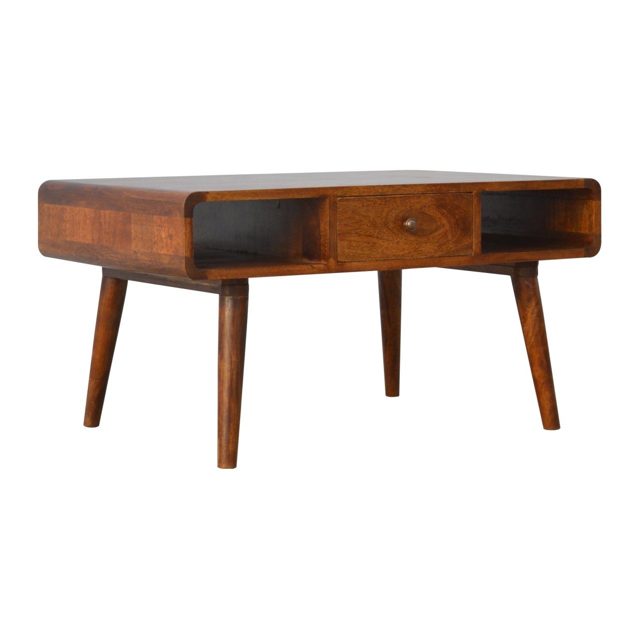 Solid Wood Curved Chestnut Coffee Table