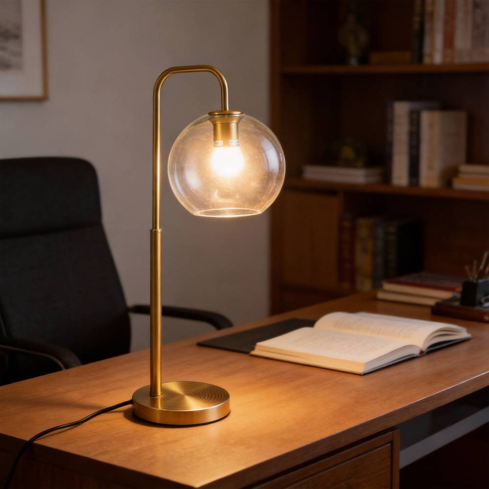 Breeins Contemporary Arc Arm Table Lamp