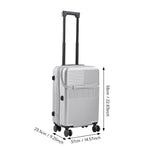 20 Inch Front Opening Suitcase With Tsa Lock And Usb Charging Port | Silver
