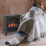 Freestanding Electric Fireplace Heater With Led Flame