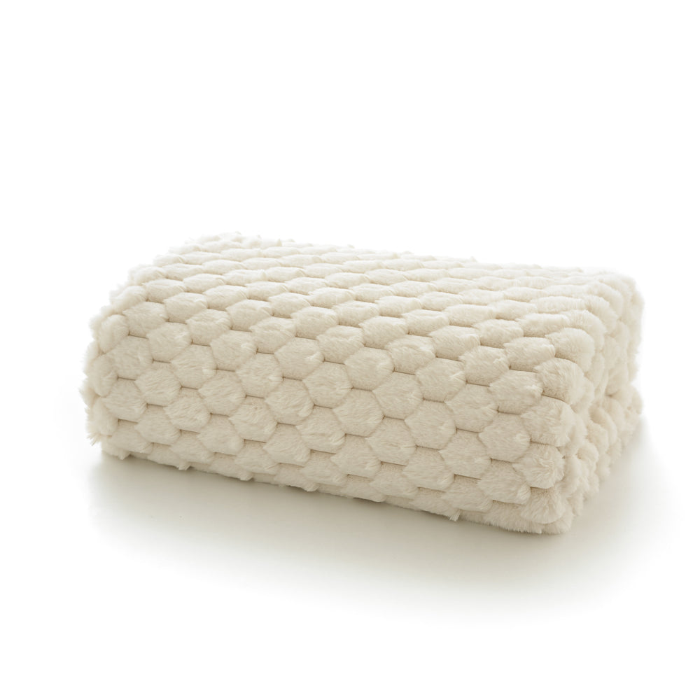 Northcombe Supersoft Faux Fur Throw | 130cm x 180cm | Cream
