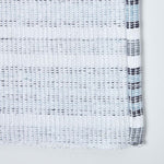 Handloomed Striped Cotton Bath Mat | 40 x 60cm | Black & Grey