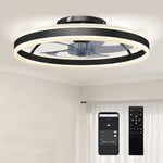 Ceiling Fan With Light And Remote, 3 Colour Temperatures, 50cm | Black