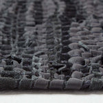 Denver Leather Woven Rug | 150cm x 240cm | Black