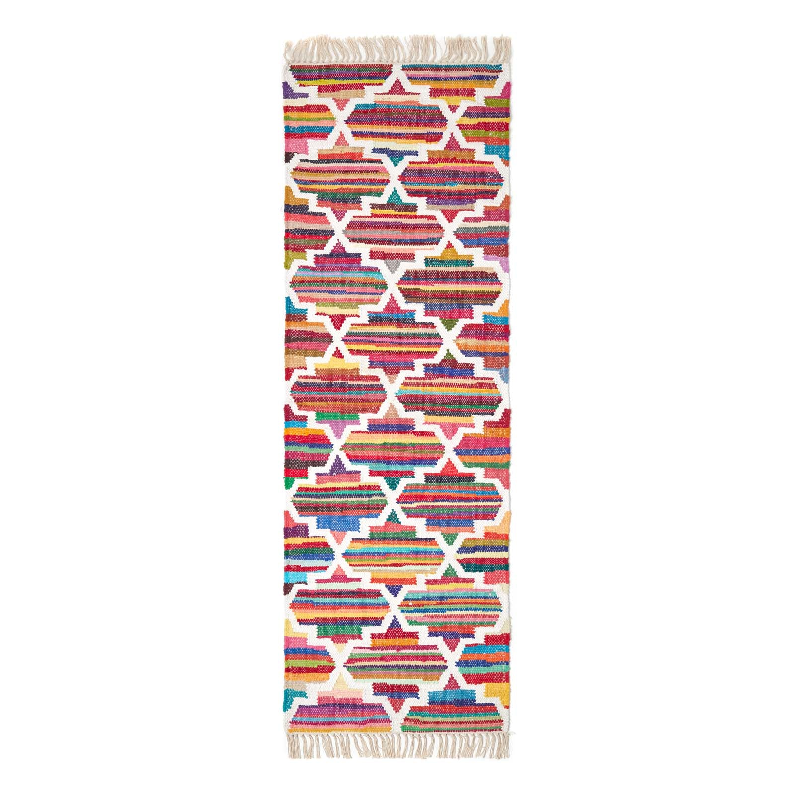 Amsterdam Handwoven Cotton Chindi Kilim Rug | 200cm | Multi Colour