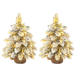 1.5ft Mini Artificial Christmas Trees, Flocked, Set Of 2