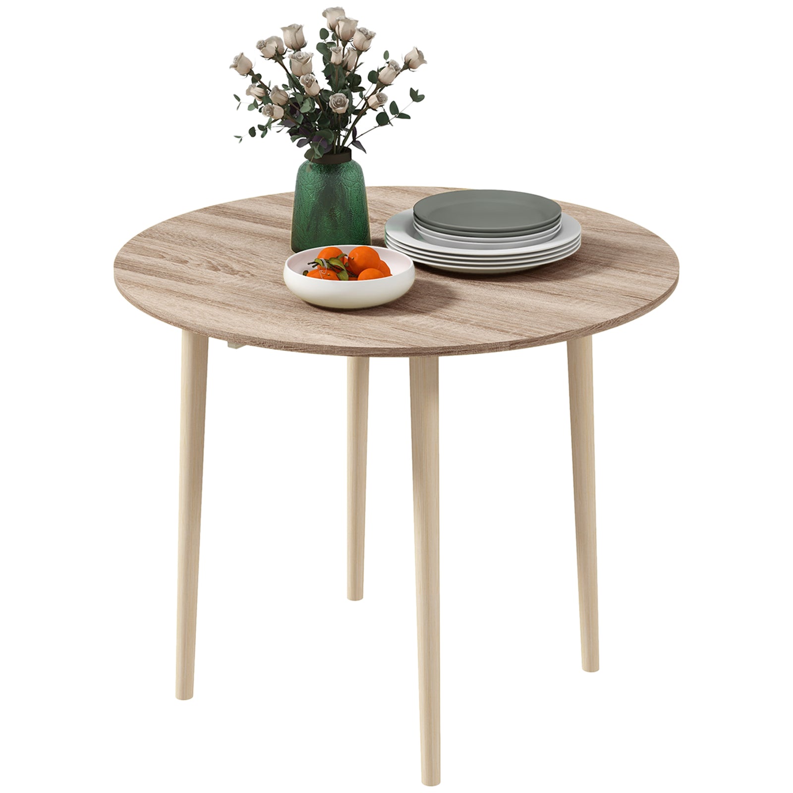 Folding Dining Table For 4, Round Drop Leaf Table | Natura