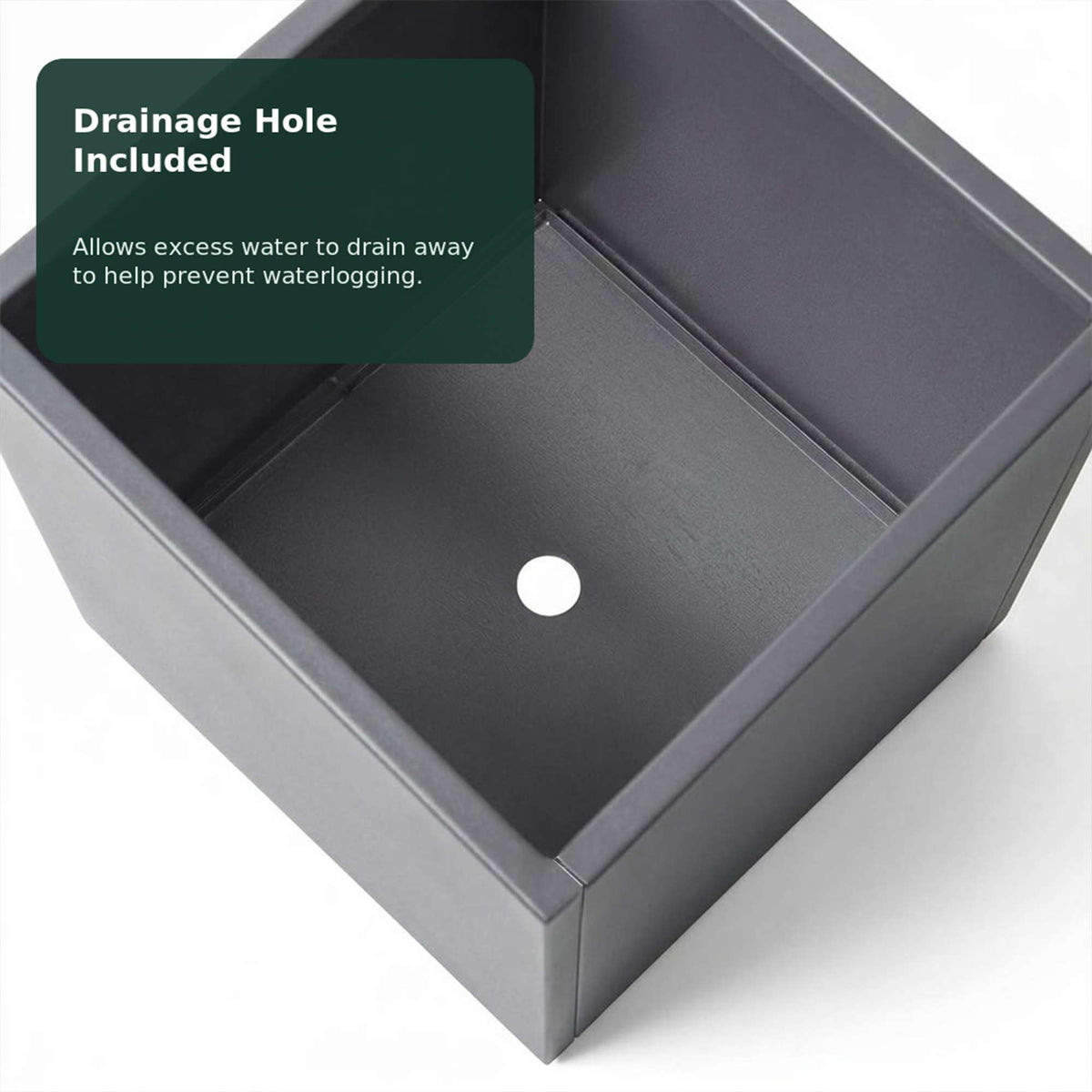 Nicoman Metal Cube Planter, Galvanised Steel Plant Pot