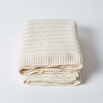 Combed Cotton Cable Knit Throw | 130cm x 170cm | Natural