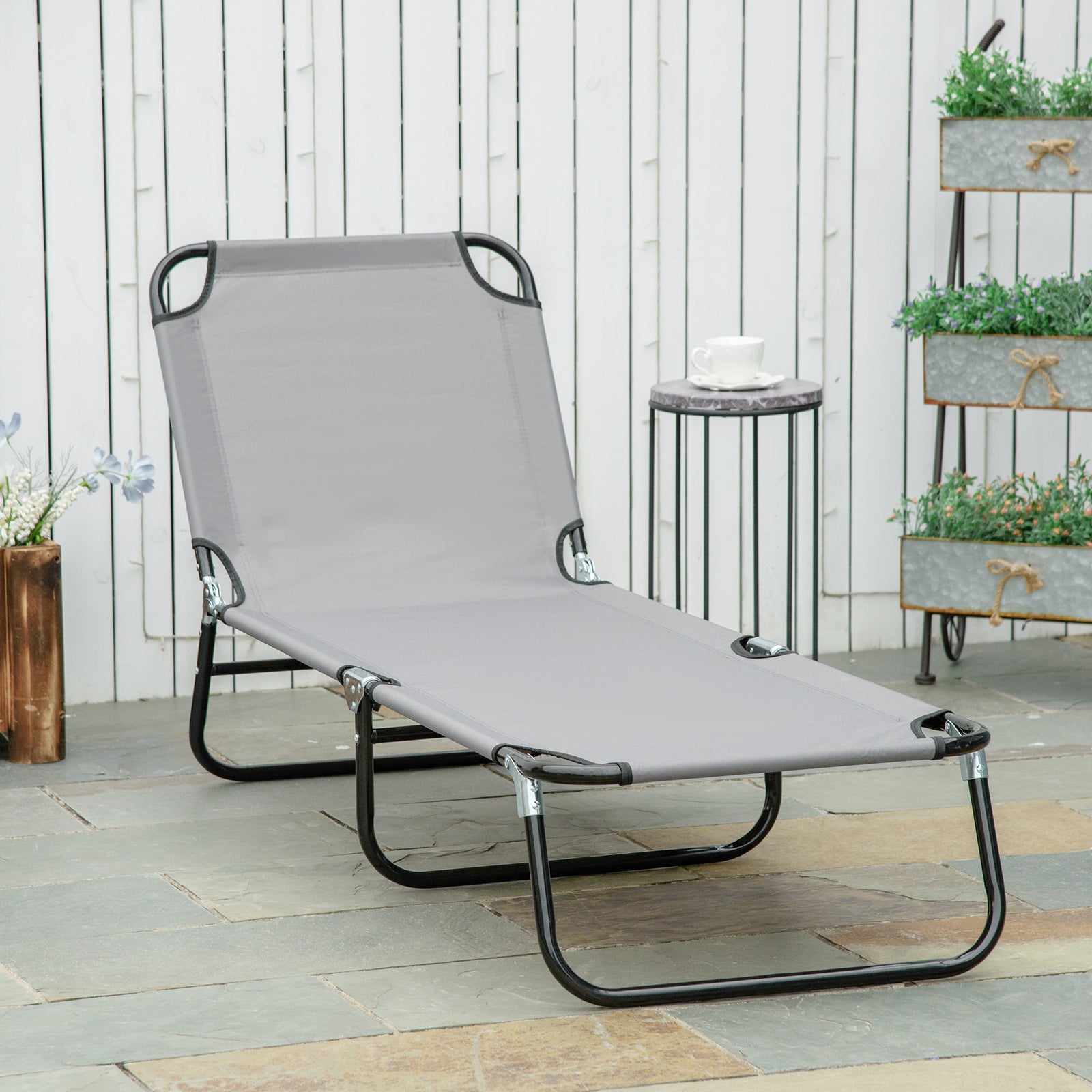 Portable Folding Lounger W/ Adjustable Back | Set-of-1