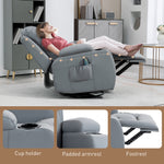 Manual Recliner Chair, Vibration Light Grey