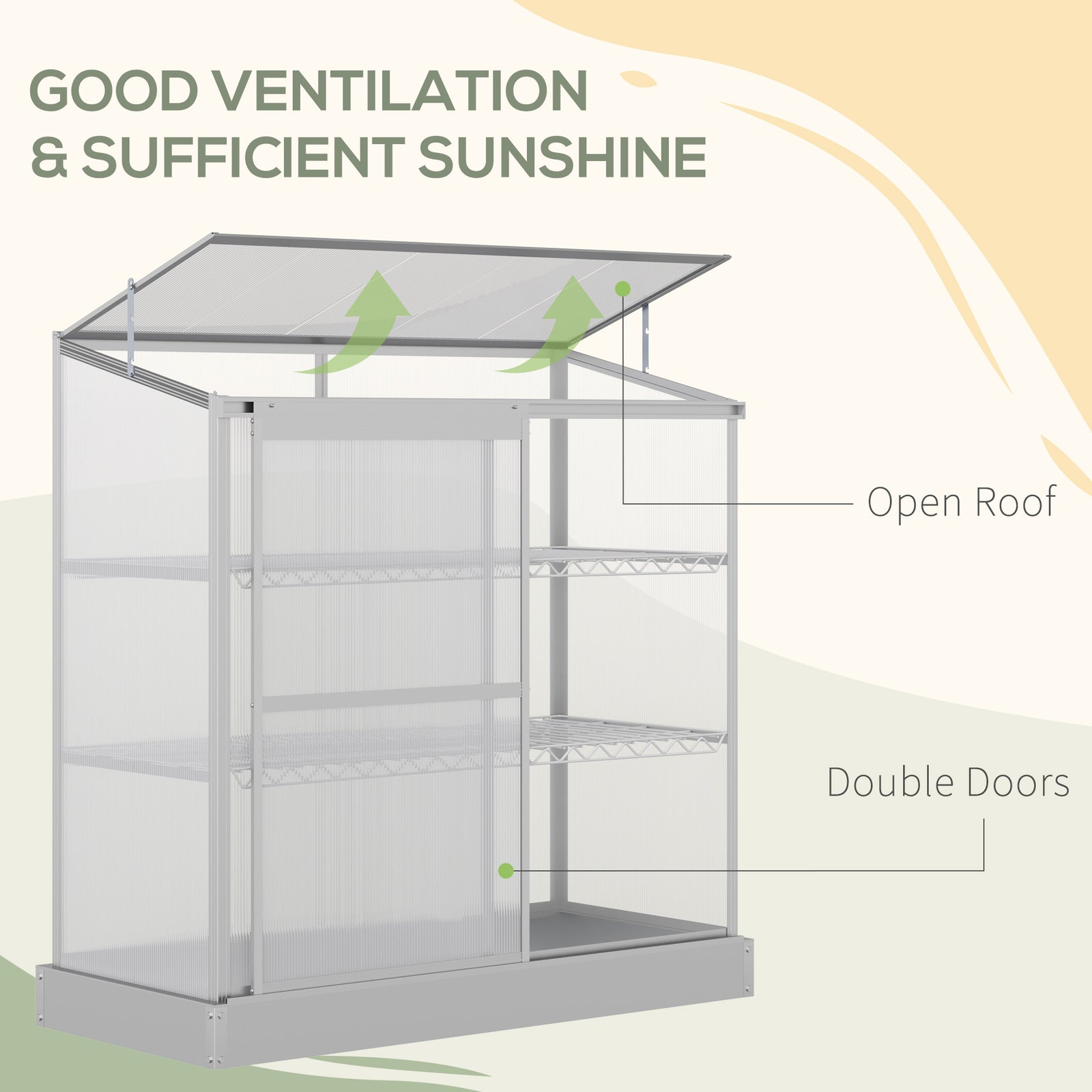 3 Tier Greenhouse Plant Growth Board 131x58x140cm