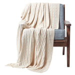 Combed Cotton Cable Knit Throw | 150cm x 200cm | Natural