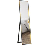 Full Length Mirror Wall Mount Leaning Standing Mirror | One Size | Black