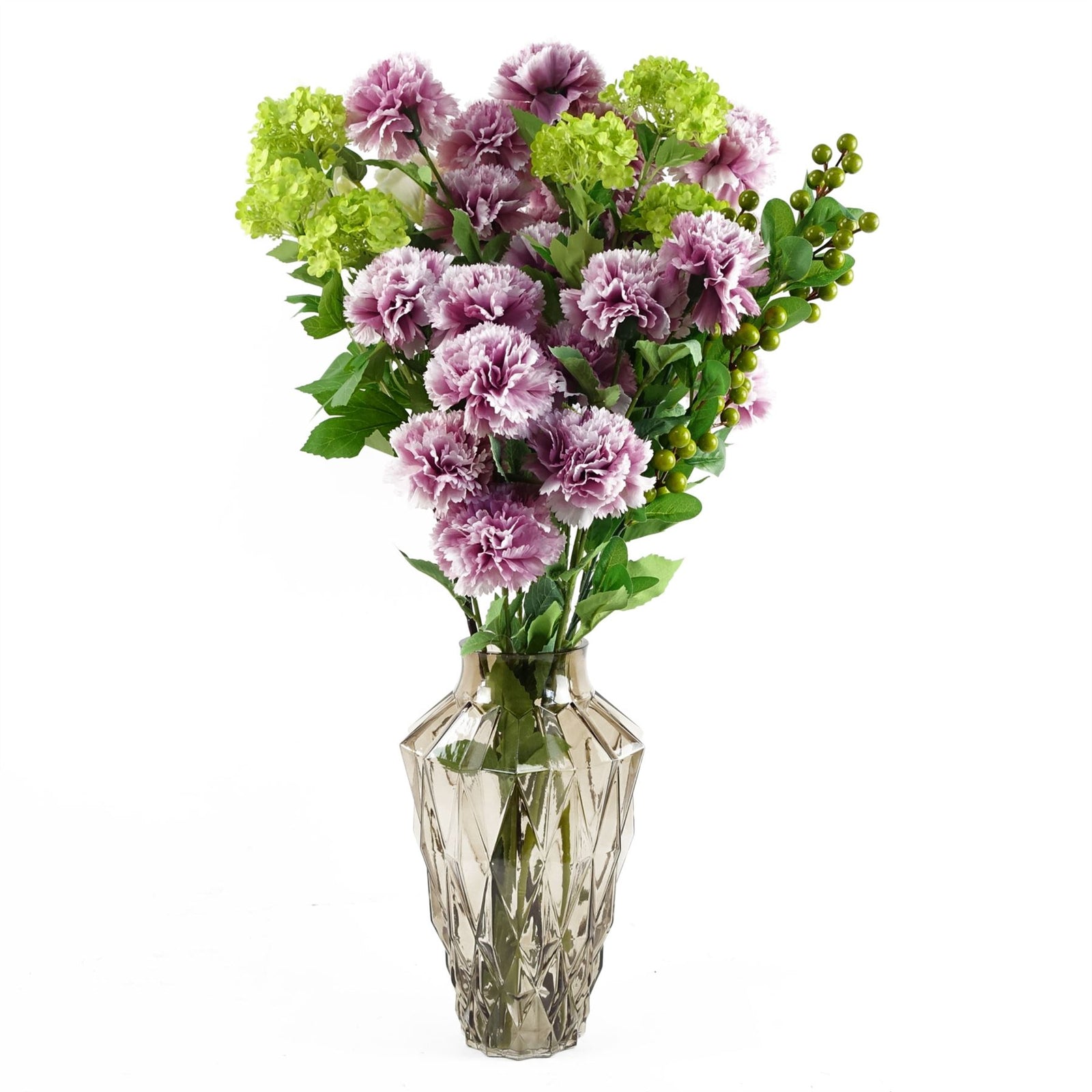 Pack Of 6 X 70cm Pink Artificial Carnation Stem 24 Flowers