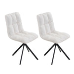 Breeins Set Of 2 Sherpa-fleece Upholstered Dining Chairs