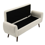 Teddy Fur Upholstered Storage Bench Upholstered Ottoman Seat With Hidden Compartment, 151cm Wide Hallway Or Bedroom Bench