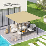 3x3m Gazebo Canopy Replacement Cover With Drain Holes Upf30+ | Beige