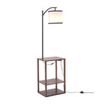 Modern Metal Floor Lamp Side Table 2 In 1