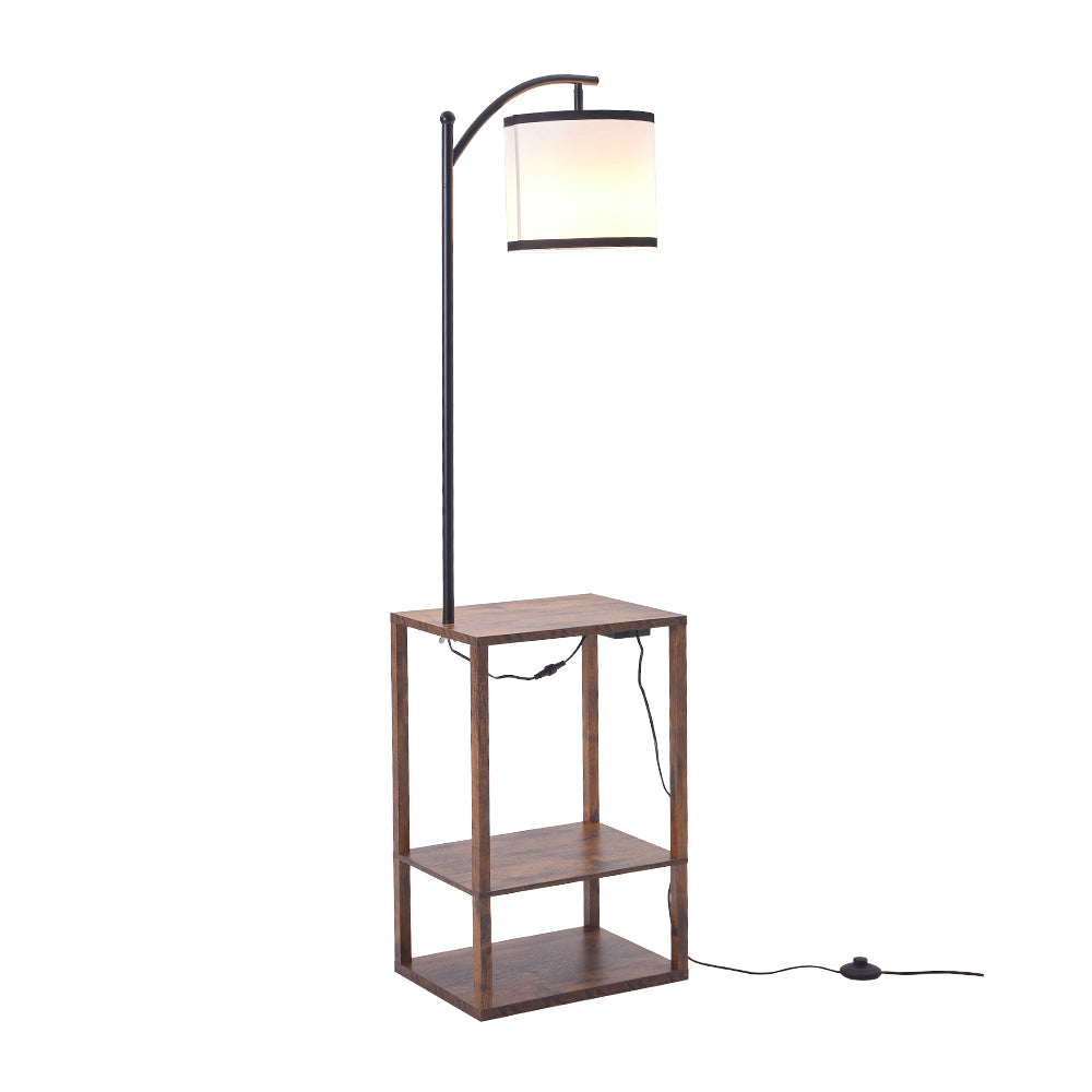 Modern Metal Floor Lamp Side Table 2 In 1