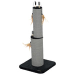 78cm Tall Cat Scratching Post With 3 Toy Feathers | Black