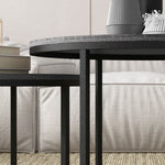 Stacking Coffee Tables Set, Marble Effect | Grey