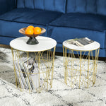 Set Of 2 Nesting End Tables Side Tables With Steel Frame