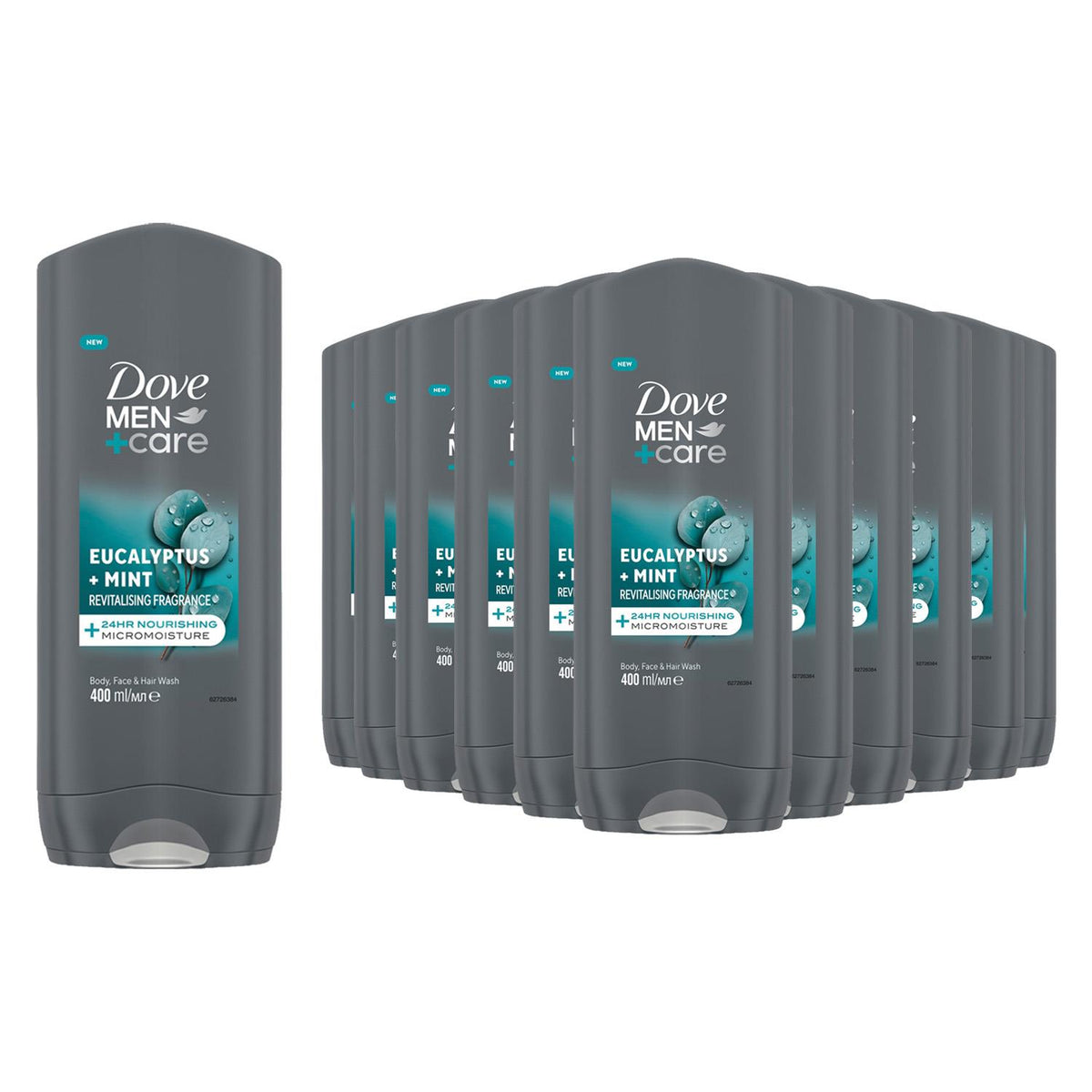 3-in-1 Hair, Body & Face Wash Eucalyptus+mint Fragrance | Set of 12