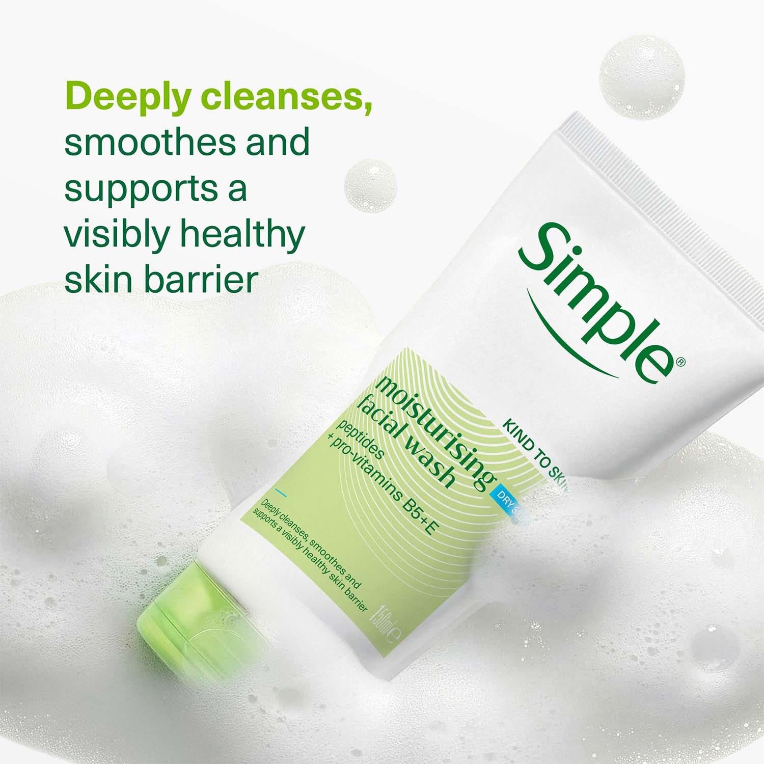 Simple Face Wash & Light Moisturiser 125ml 3-pack Bundle