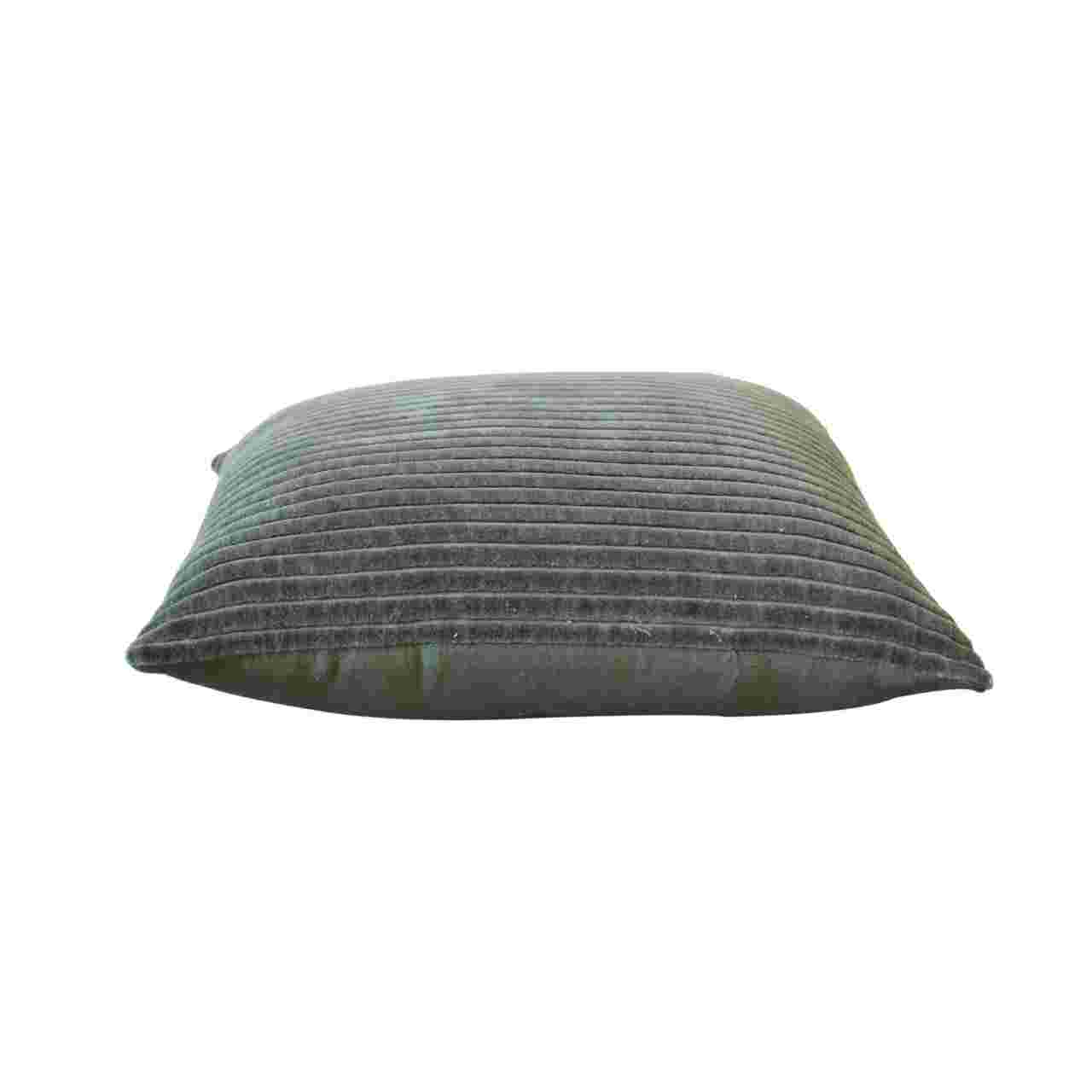 Ribbed Cushion Set, Velvet Fabric | Set-of-2 | Green