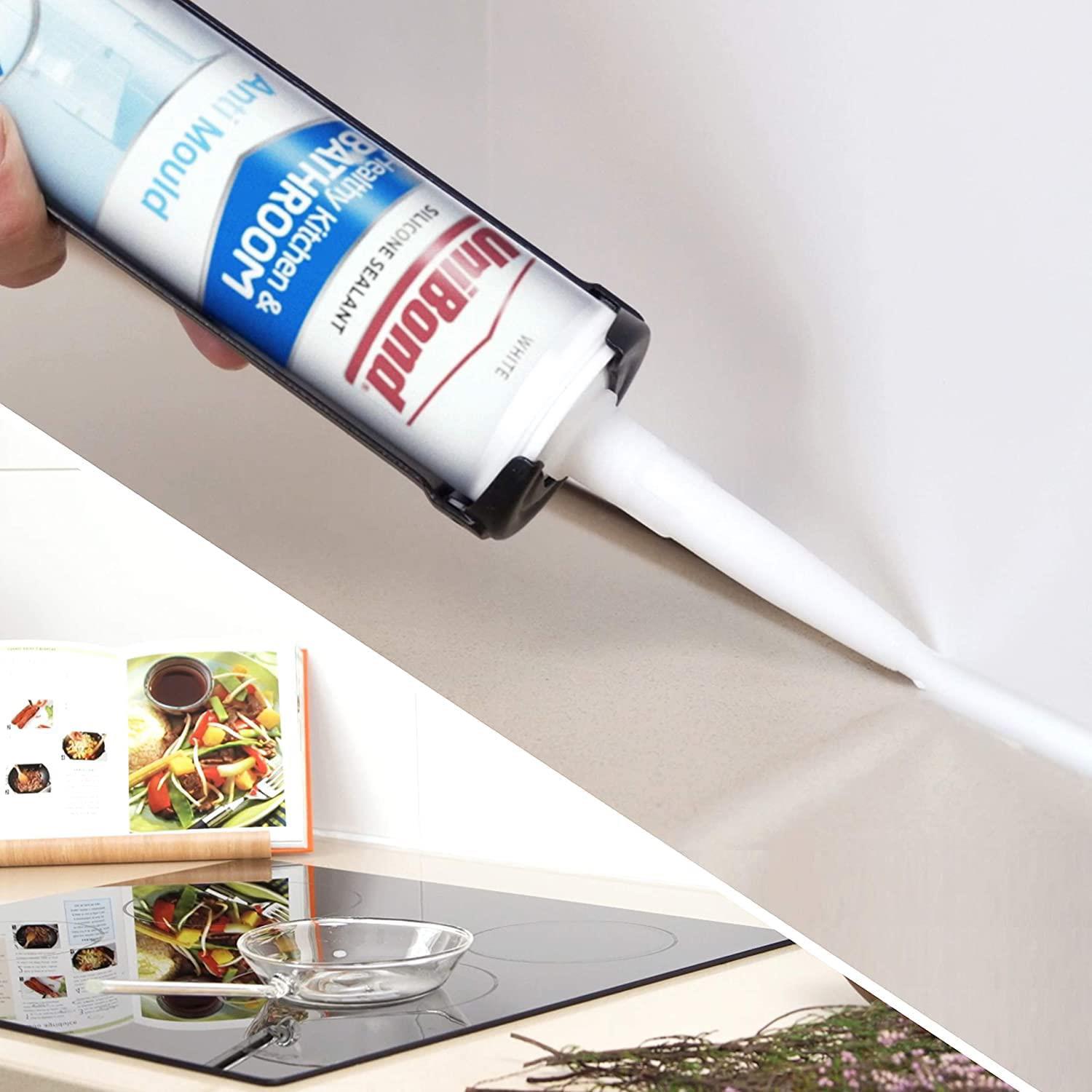 Healthy Kitchen & Bathroom Anti-mould Silicone Sealant 274g, 4 Pack