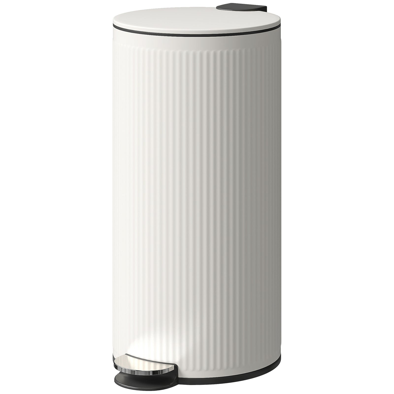 Kitchen Bin, 30 Litre Pedal Rubbish Bin With Removable Bucket | Cream