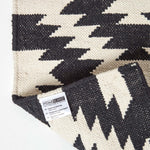Zurich Handwoven Black And White Cotton Geometric Kilim Rug | 150cm x 220cm | Black & White