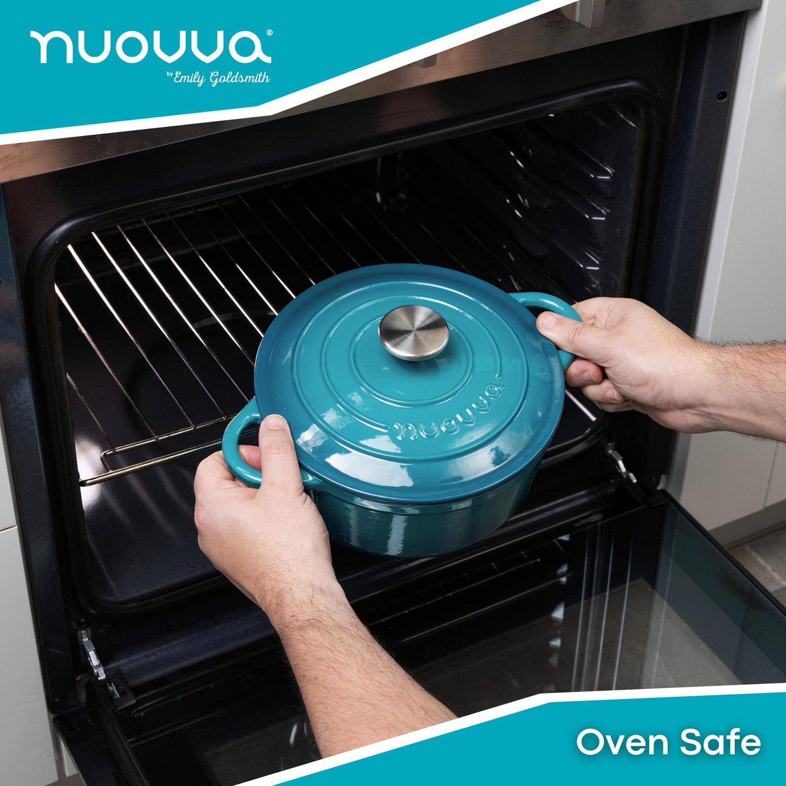 Cast Iron Dutch Oven Casserole Pot With Lid - 20cm (2l)  | Teal