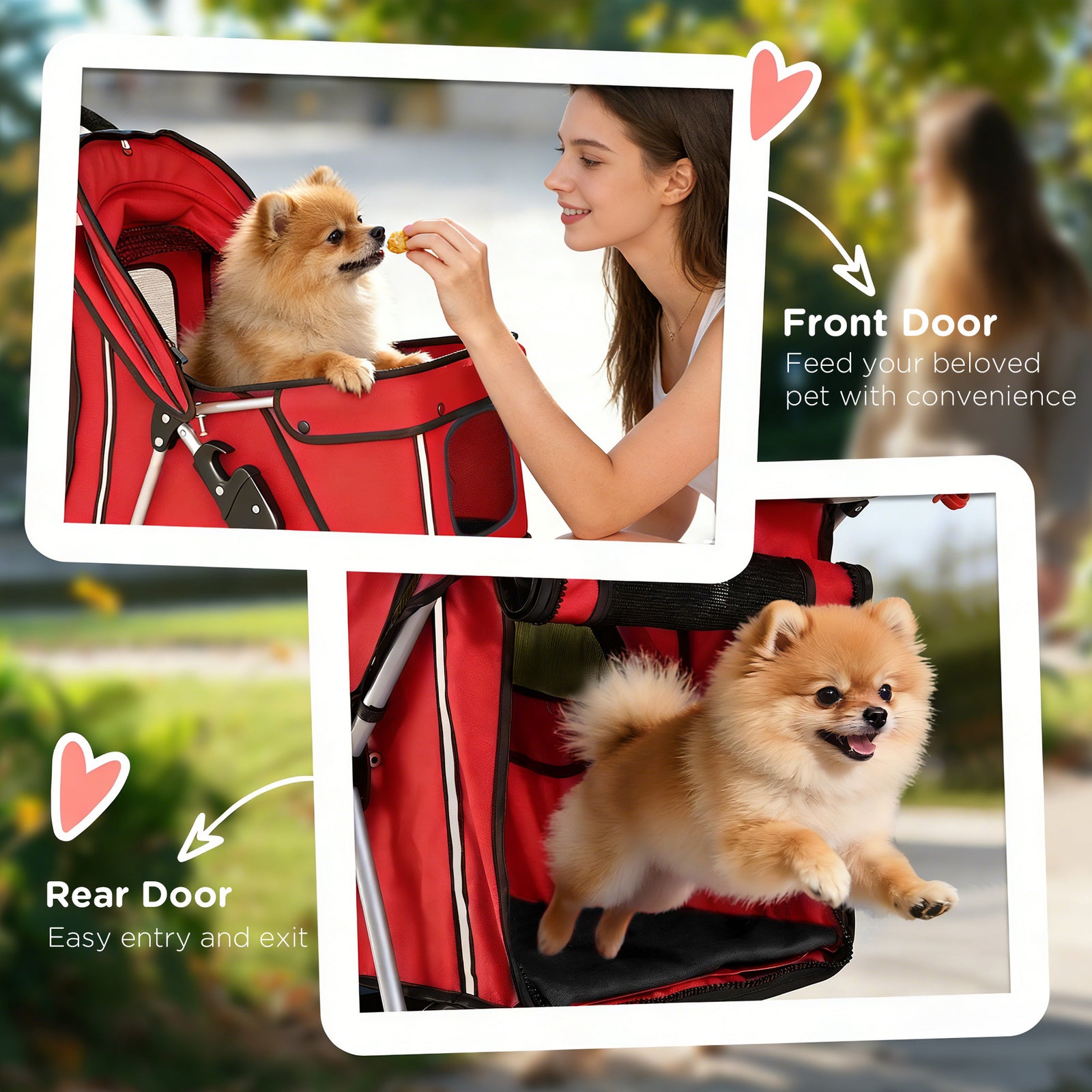 PawHut Pet Stroller Carrier Foldable Deluxe Walk Travel Dog