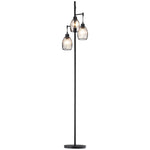 Industrial 3-light Floor Lamp Dimmable Standing Lamp | One Size | Black
