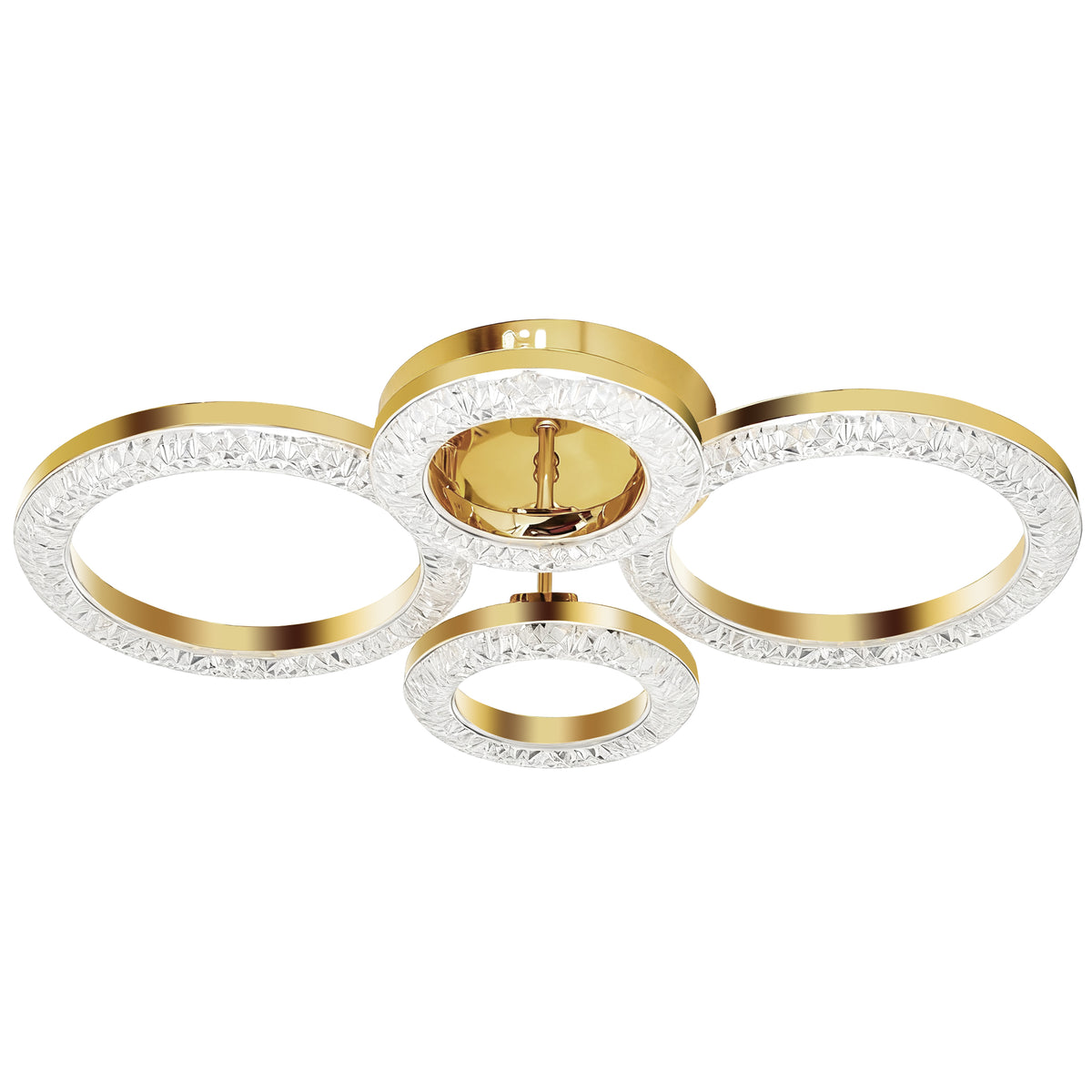 HOMCOM Modern 4-ring Flush Mount Ceiling Light, Led Ceiling Light