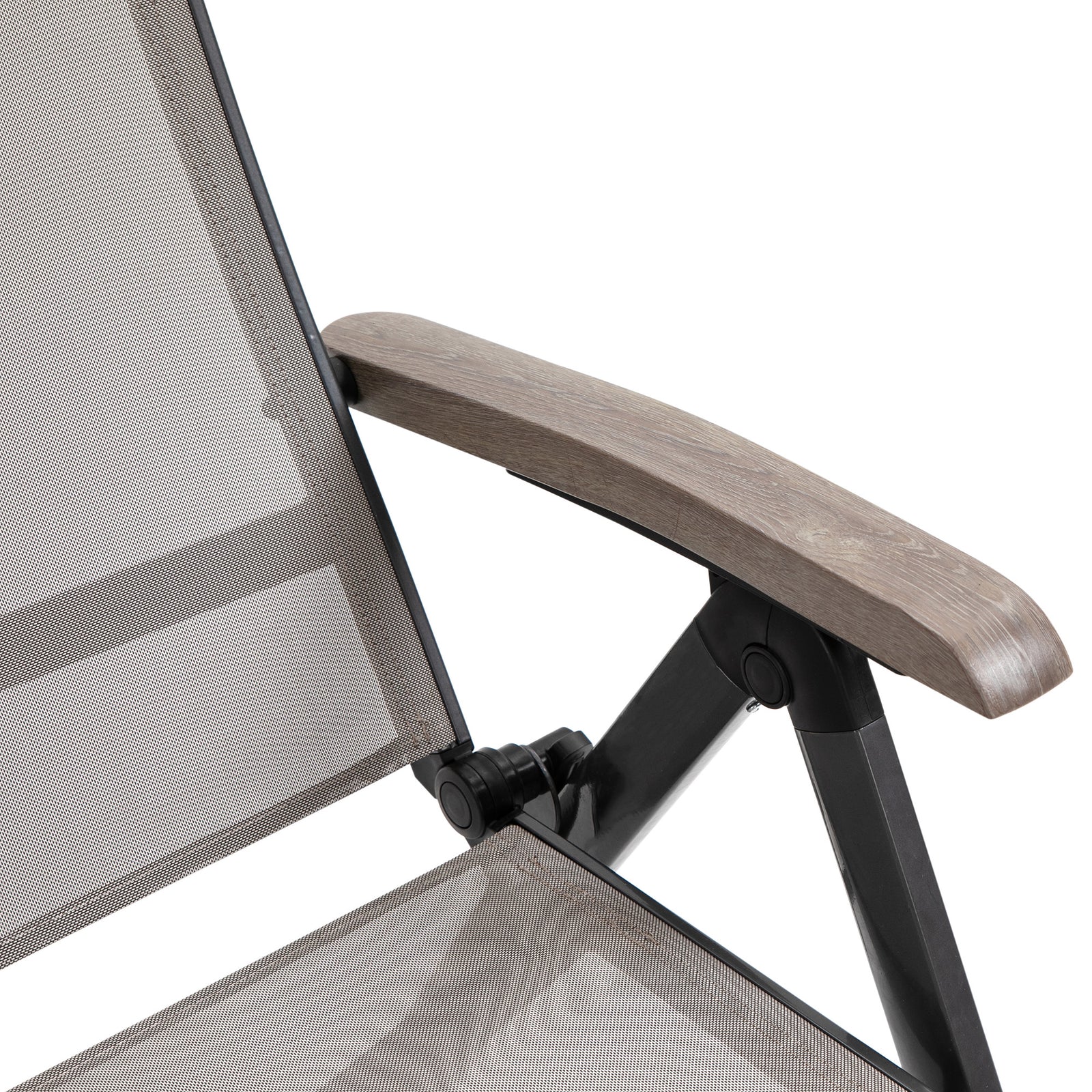 Outdoor Folding Sun Lounger W/ Adjustable Backrest | Brown